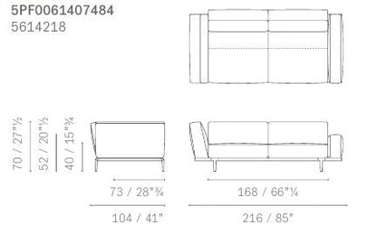 LET IT BE - Sectional fabric sofa.