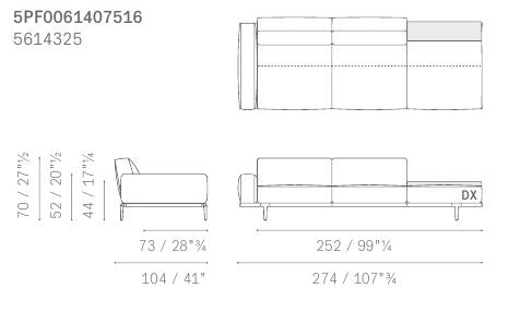 LET IT BE - Sectional fabric sofa.