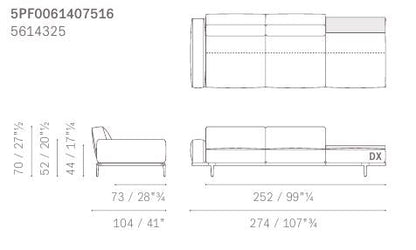 LET IT BE - Sectional fabric sofa.