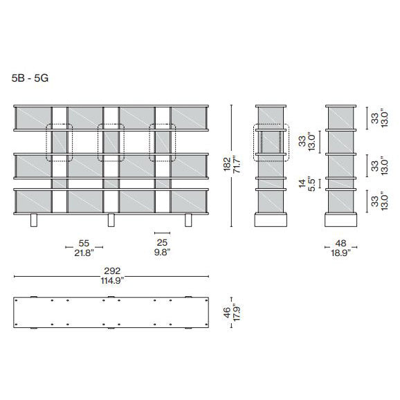 Noage Type MX Freestanding (Model - 292x48xH184).
