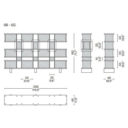 Noage Type MX Freestanding (Model - 292x48xH184).