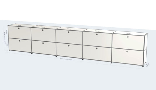 5x2 Module Sideboard (10 doors) [W(750+750+750+750+750)XD350XH(350+350)]
