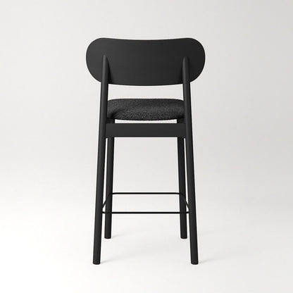 Decotique Elephant Barstool Black/ Anthracite Gray Bouclé