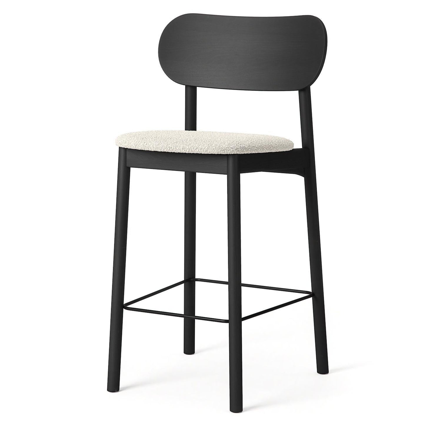 Decotique Elephant Bar Stool Black/White Bouclé
