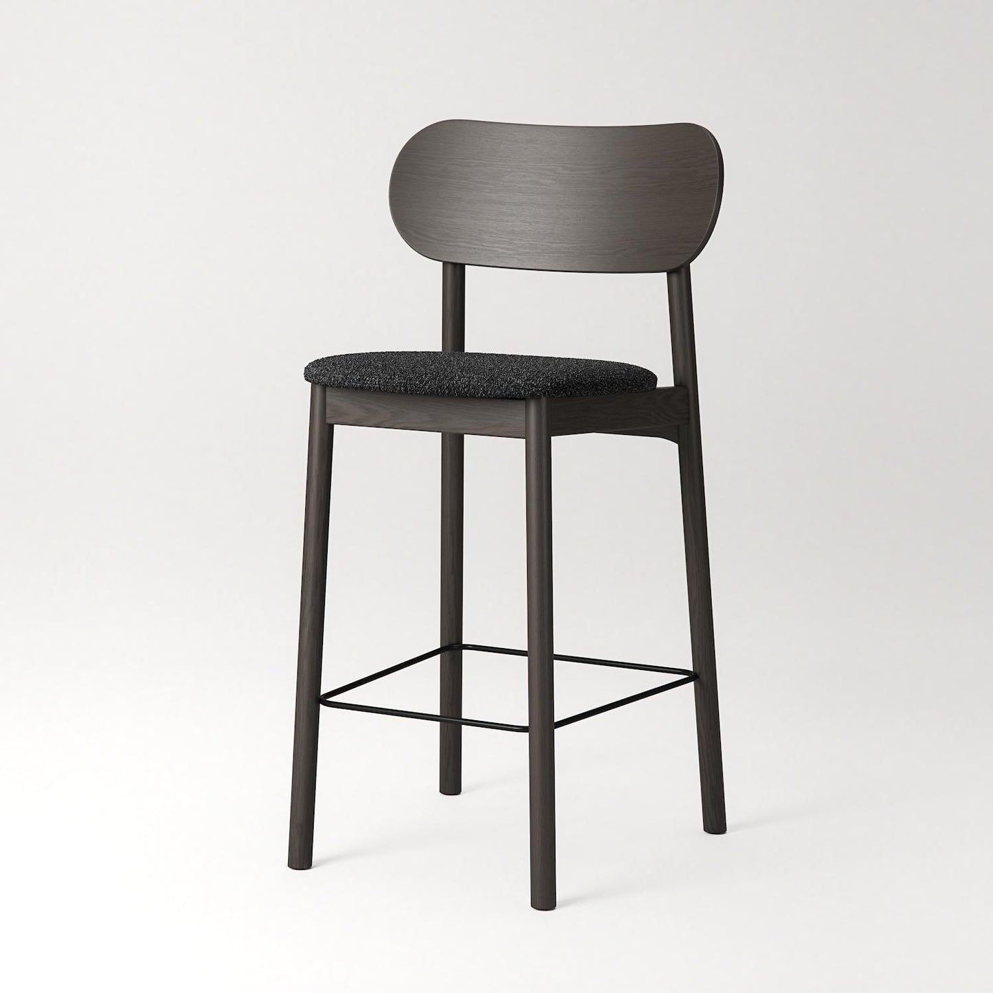 Decotique Elephant Bar Stool Dark Oak/Anthracite Bouclé