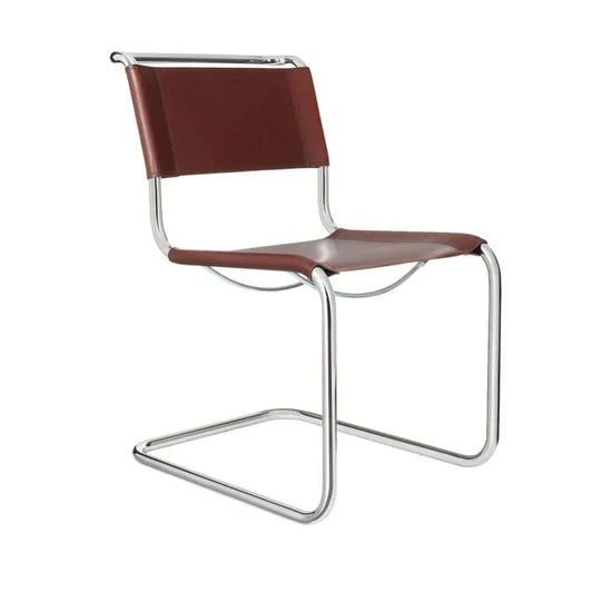 S 33 - Cantilever tanned leather chair.