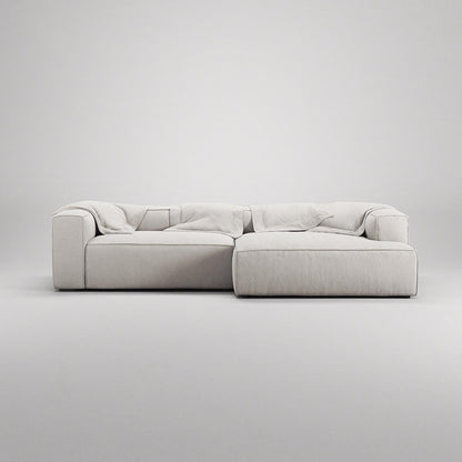 Decotique Grand 3-Seater Sofa Chaise Longue Right Moonwhite