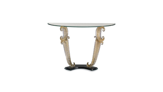 CASANOVA - Demilune glass console table