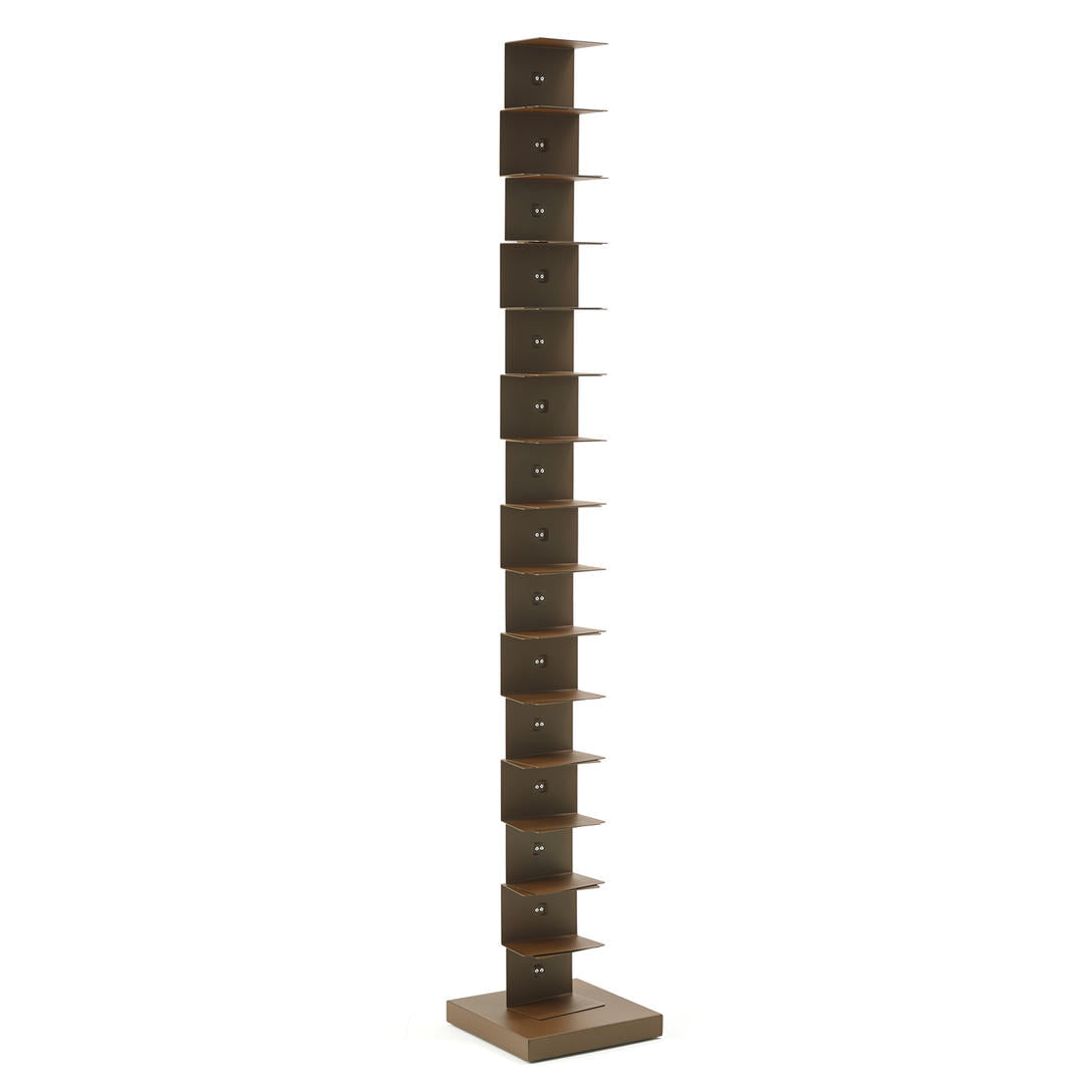 ORIGINAL PTOLOMEO - h 215 - Open freestanding stainless steel bookcase.