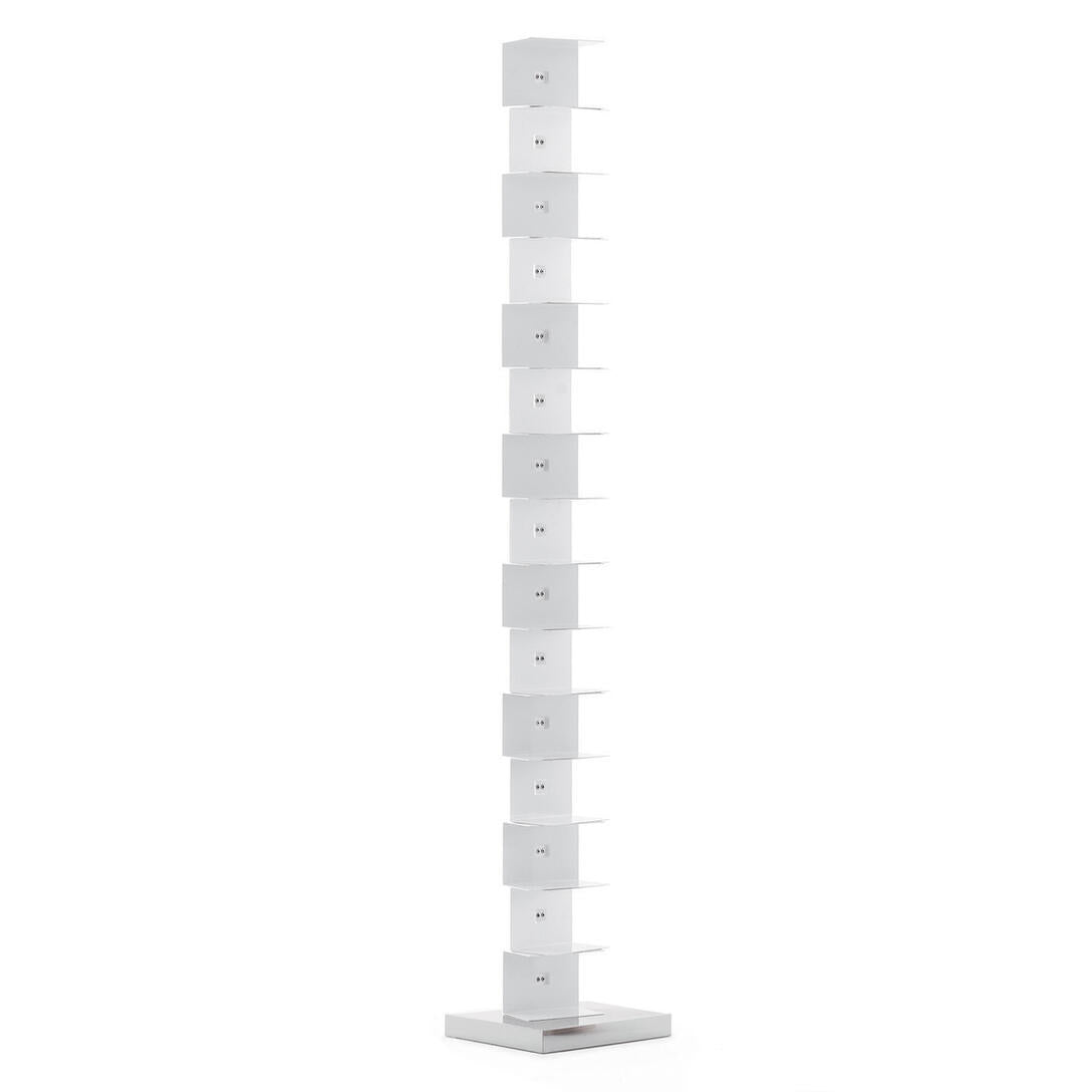 ORIGINAL PTOLOMEO - h 215 - Open freestanding stainless steel bookcase.