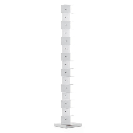 ORIGINAL PTOLOMEO - h 215 - Open freestanding stainless steel bookcase.