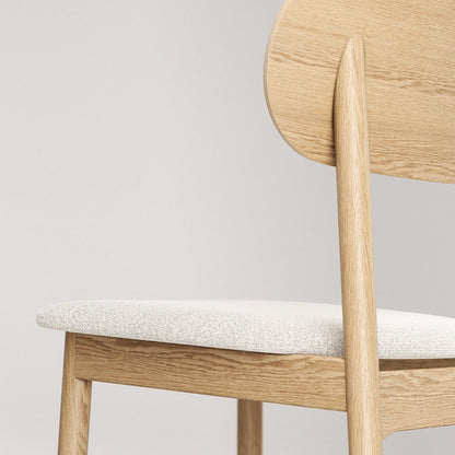 Decotique Elephant Dining Chair Natural Oak/White Bouclé