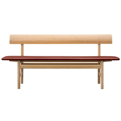 Mogensen 3171 bench by Fredericia #soaped oak - burnt sienna leather #
