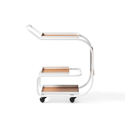 ZENZERO - Steel and regenerated leather food trolley.