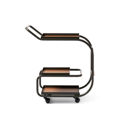 ZENZERO - Steel and regenerated leather food trolley.