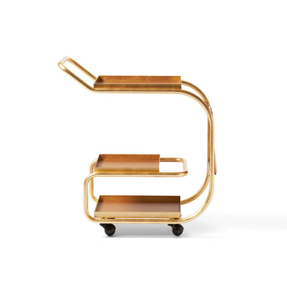 ZENZERO - Steel and regenerated leather food trolley.