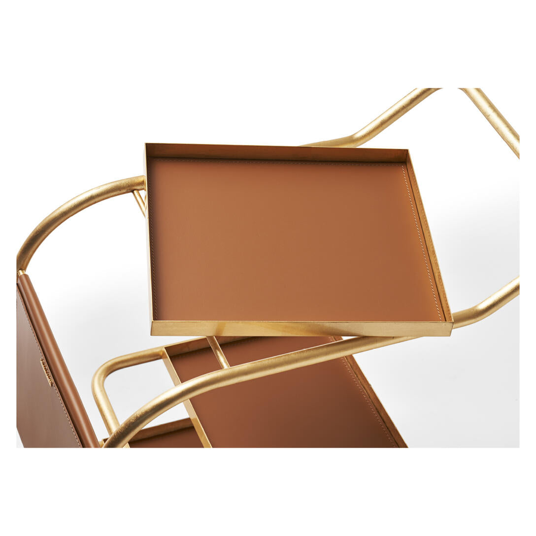 ZENZERO - Steel and regenerated leather food trolley.