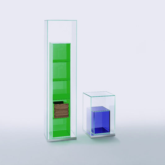BOXINBOX - Square crystal coffee table with storage space.