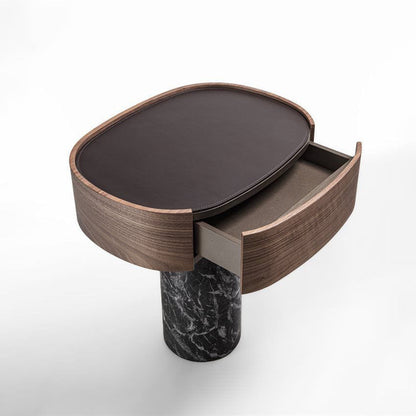EKERO NIGHT - Marble and wood bedside table.