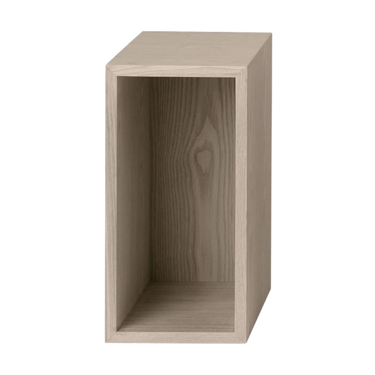 Stacked shelf module with background, small, oak