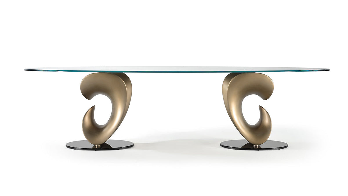 PARENTESIS - Oval glass dining table