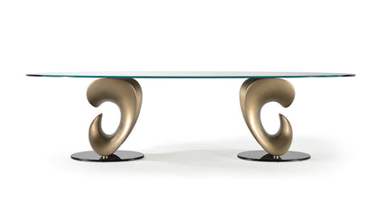 PARENTESIS - Oval glass dining table