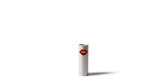 Impronta 'Boca' - Hand decorated glazed ceramic cylindrical base.