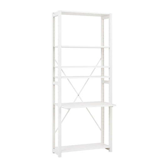 Classic shelf with working space, white