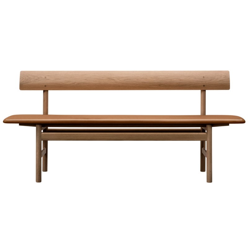 Mogensen 3171 bench by Fredericia #oiled oak - Omni cognac leather #