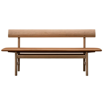 Mogensen 3171 bench by Fredericia #oiled oak - Omni cognac leather #