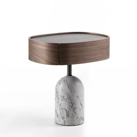 EKERO NIGHT - Marble and wood bedside table.