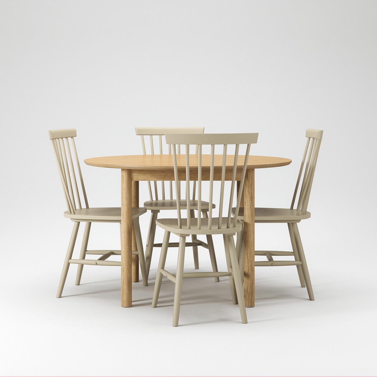 Department Wood Dining Table Set Oak/Greige