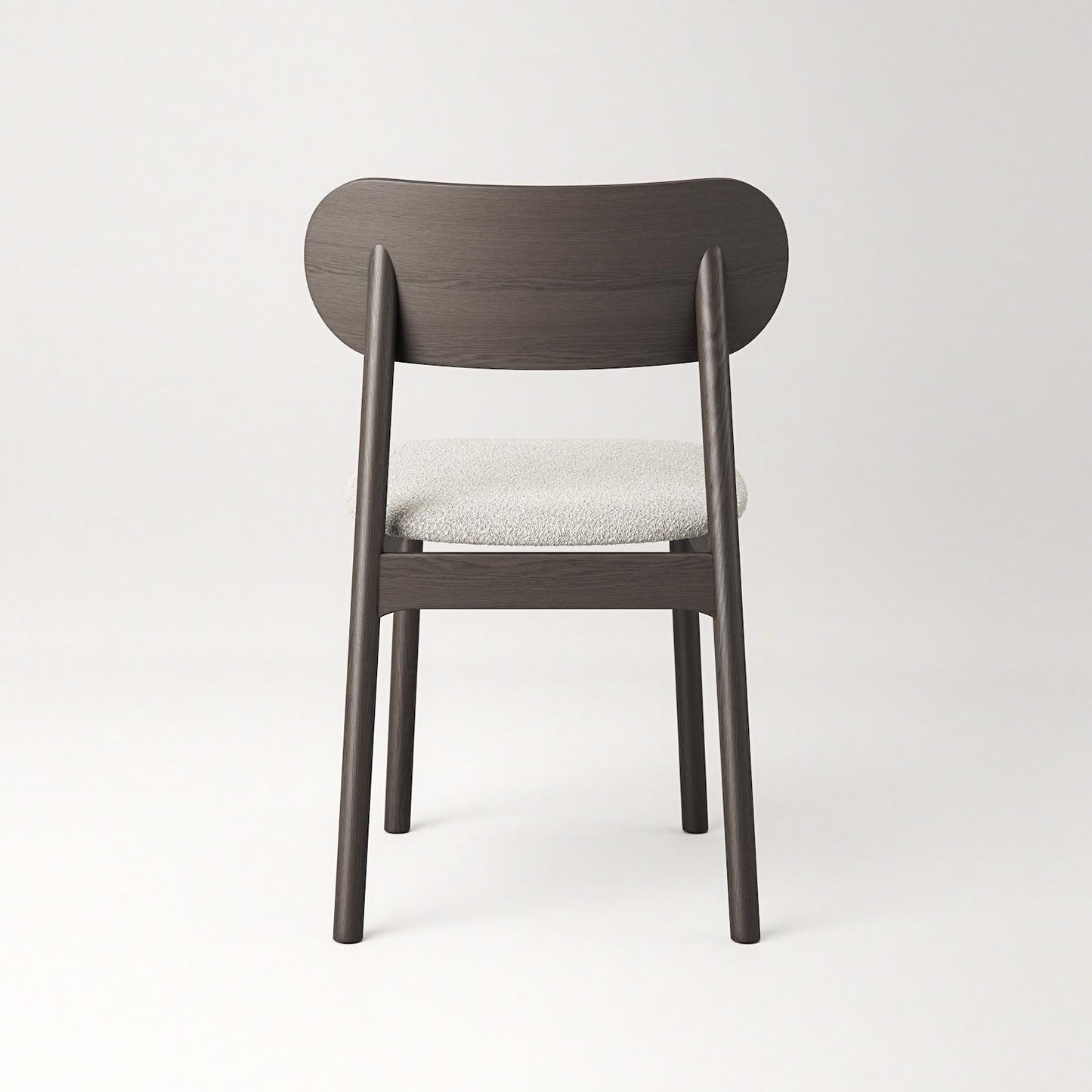 Decotique Elephant Dining Chair Dark Oak/White Bouclé