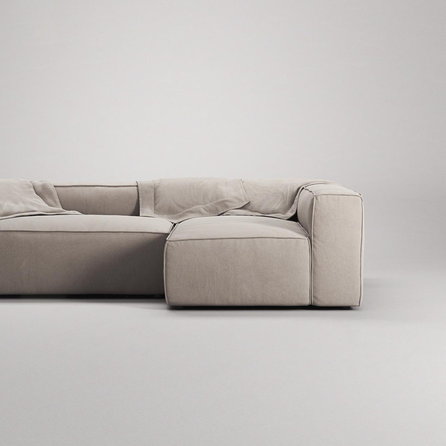 Decotique Grand 3-Seater Sofa Chaise Right Sandshell/Beige