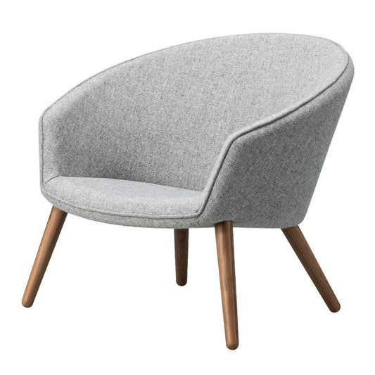 Ditzel lounge chair by Fredericia #light grey - lacquered walnut #