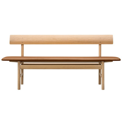 Mogensen 3171 bench by Fredericia #soaped oak - Omni cognac leather #