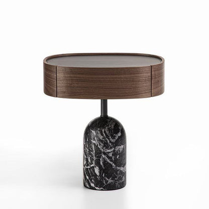 EKERO NIGHT - Marble and wood bedside table.