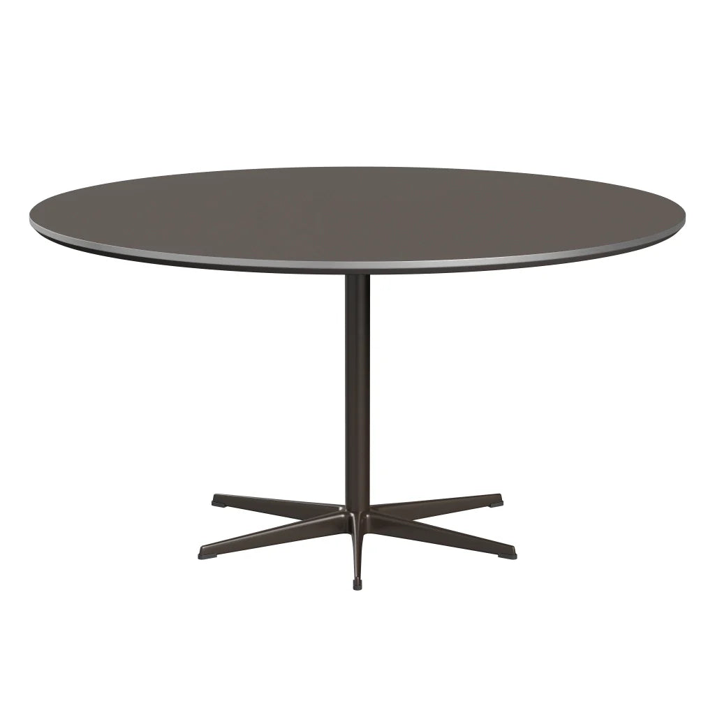 Circular - A826, Dining Table, Ø 145 Cm by Fritz Hansen #Fenix / Grey (718)/Brushed metal / Aluminium - Matt/Powder Coated Aluminium / Brown Bronze