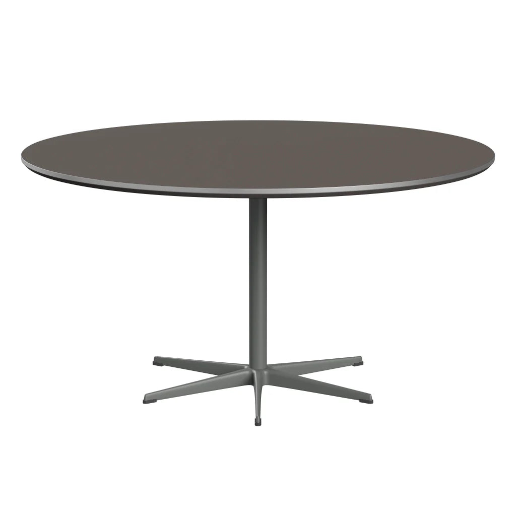 Circular - A826, Dining Table, Ø 145 Cm by Fritz Hansen #Fenix / Grey (718)/Brushed metal / Aluminium - Matt/Powder Coated Aluminium / Silver Grey