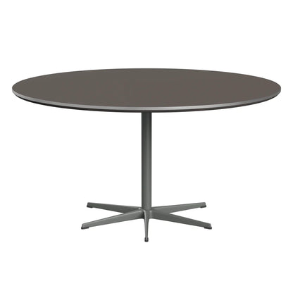 Circular - A826, Dining Table, Ø 145 Cm by Fritz Hansen #Fenix / Grey (718)/Brushed metal / Aluminium - Matt/Powder Coated Aluminium / Silver Grey