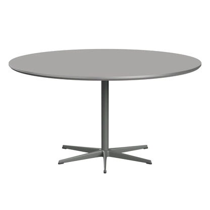Circular - A826, Dining Table, Ø 145 Cm by Fritz Hansen #Fenix / Grey Efeso (725)/Brushed metal / Aluminium - Matt/Powder Coated Aluminium / Silver Grey