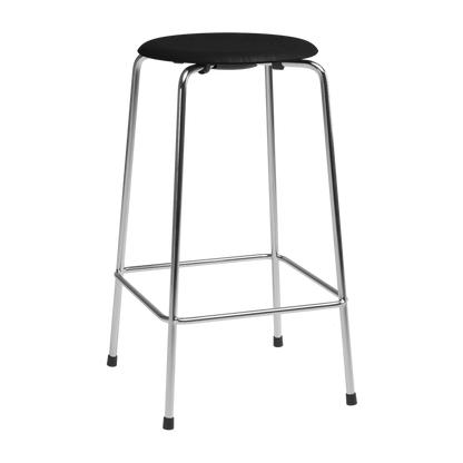 High Dot™ - M3170 Counter Stool w. 4 legs by Fritz Hansen #M3170 Counter Stool w. 4 legs / Coloured Veneer / Black (195) / Steel / Chrome