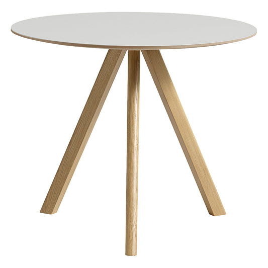 CPH20 2.0 table, 90 cm, lacquered oak - off-white linoleum