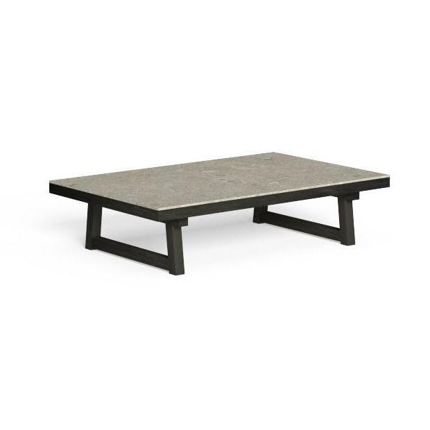 ALABAMA/WOOD - Sled base porcelain stoneware coffee table with iroko frame (Request Info).