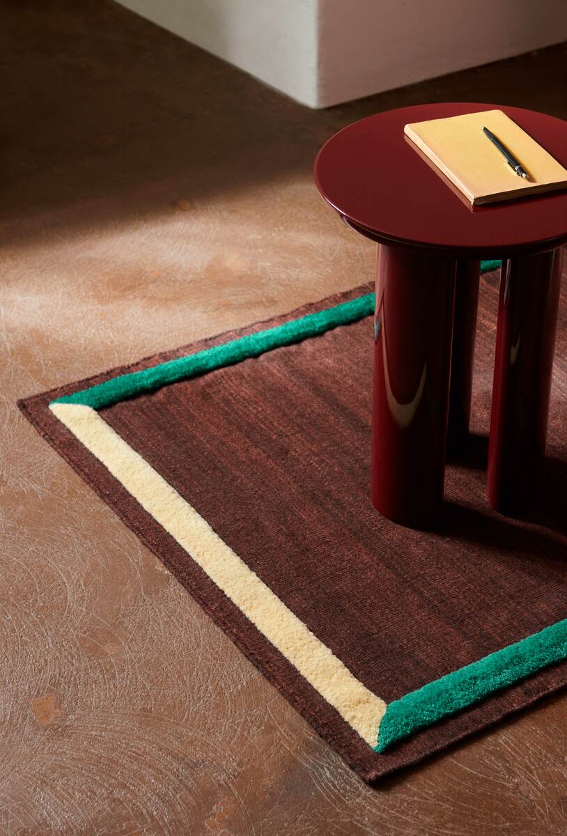 Tung JA3 side table, burgundy red