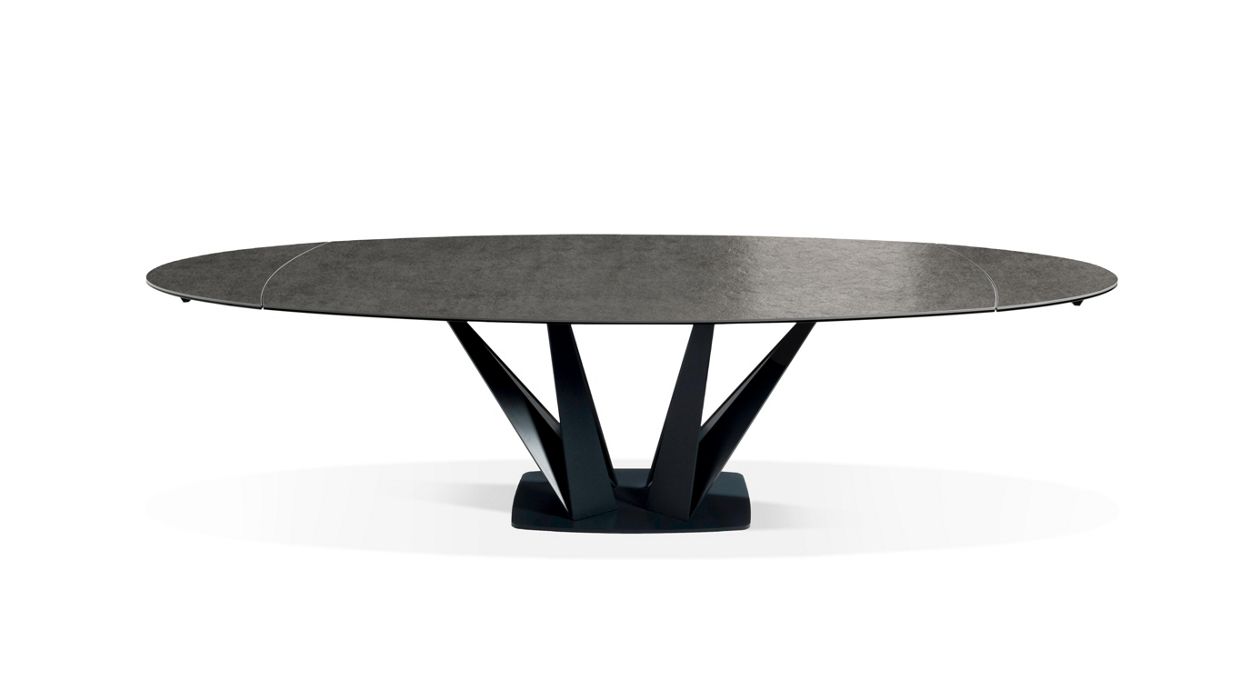 Alliage Dining Table Barrel/Oval by Roche Bobois #L. 220 x H. 75 x P. 115 cm/Fokos Ceramic | Lead