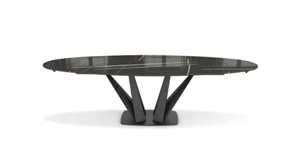 Alliage Dining Table Barrel/Oval by Roche Bobois #L. 200 x H. 75 x P. 113 cm/Marble | Sahara