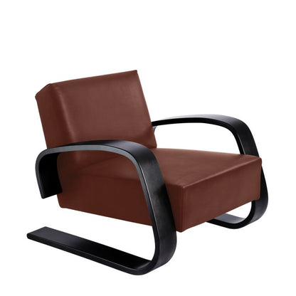 400 "TANK" - Cantilever wooden armchair with armrests (Request Info).