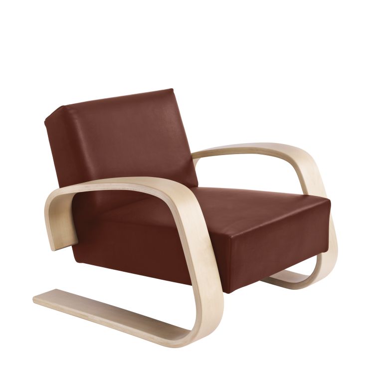 400 "TANK" - Cantilever wooden armchair with armrests (Request Info).
