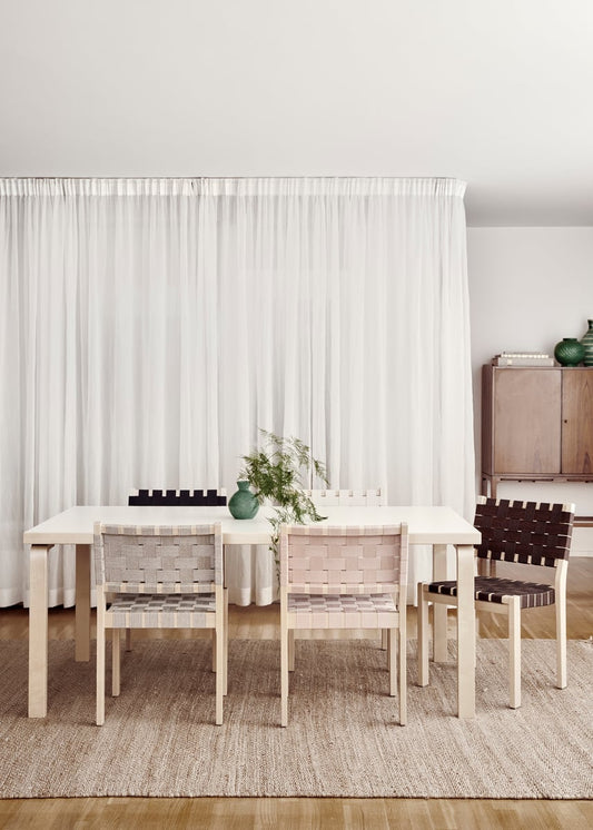 Aalto table 83, birch - white laminate